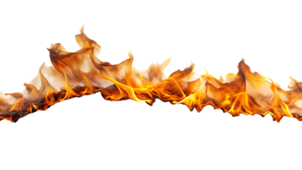 A mesmerizing display of flames isolated on transparent background, showcasing the beauty and intensity of fire in a captivating and dynamic composition