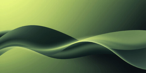 Abstract green wave design with a light curve pattern for a nature-inspired artistic backdrop illustration