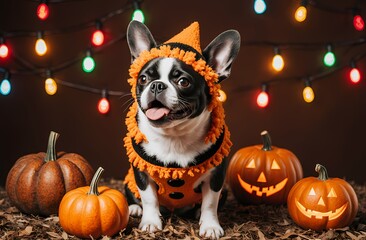 Cute Dog in Halloween Costume