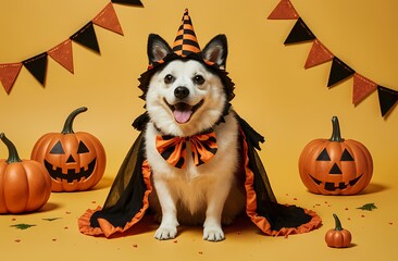 Cute Dog in Halloween Costume