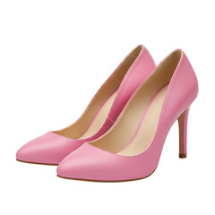 Pink High Heel Pumps isolated on transparent background