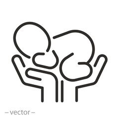 baby care icon, newborn, linear logo, thin line vector illustration