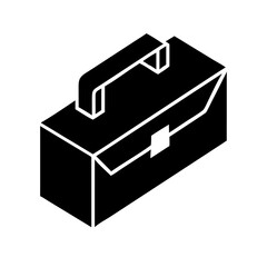 Isometric Briefcase Silhouette for Corporate Use