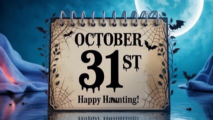 Calendar Page Displaying October 31st for Halloween Celebration  