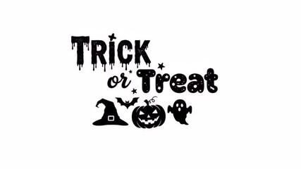 Halloween Trick or Treat Typography Design  