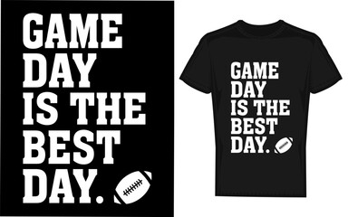 Excited crowd cheering for their team during a thrilling game featuring a bold game day is the best day text overlay in a dynamic silhouette style