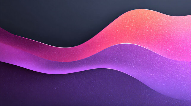 Purple, pink, and white gradient wave glowing on a dark background with grainy texture, perfect for website headers, digital designs, or vibrant abstract visuals - Powered by Adobe