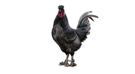 free-range chicken in the yard, rooster crowing at sunrise, hen laying eggs in the nest, colorful rooster standing in the chicken coop, chickens pecking in the backyard, country rooster with shiny fea