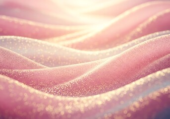 Soft pink and white fabric with glitter sparkles textile