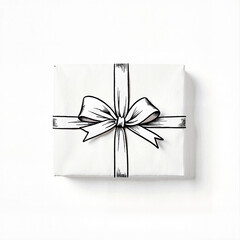 Elegant gift wrap with decorative bow on white background, celebration