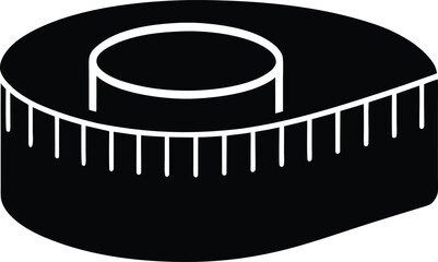 Measuring tape extended silhouette vector art illustration