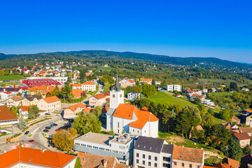 Obraz premium Panoramic view of center of town of Sveti Ivan Zelina, Prigorje, Croatia 