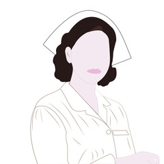 a nurse in a white coat and cap