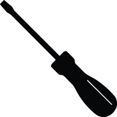 Screwdriver hand tool silhouette vector art illustration