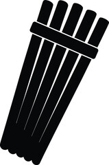Steel rods bundle silhouette vector art illustration