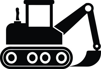 Trencher machine silhouette vector art illustration