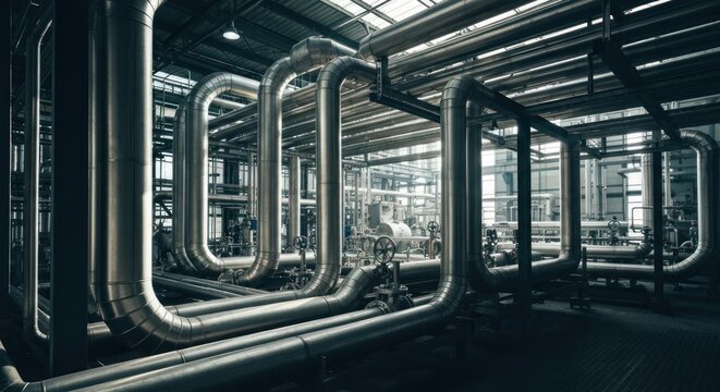 Industrial complex with parallel pipes