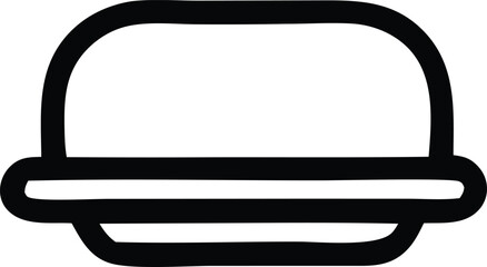 Simple outline of a burger icon representing fast food and quick meal options ideal for menus and food services