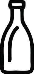 Simple hand drawn bottle icon minimalist sketch outline graphic beverage container simple art