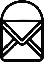 Simple outline icon of an envelope representing communication and correspondence