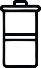 Simple outline icon of a trash can or waste bin for digital use and design projects representing recycling and garbage disposal