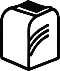 Simple line art icon of a milk carton a beverage container for dairy products and drinks