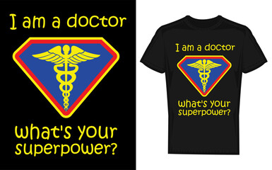 Humorous doctor silhouette design celebrating their superpower of healing and care perfect for medical professionals and healthcare appreciation
