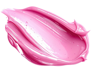 Swirl of glossy pink cosmetic product