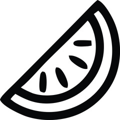 Simple line art icon of a watermelon slice fresh fruit summer refreshment healthy food digital graphic design