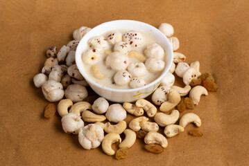 Makhana Kheer is a traditional Indian dessert made with fox nuts, milk, sugar, and dry fruits. Popular in Bihar, it’s a nutritious, creamy dish often prepared during festivals and fasting rituals.