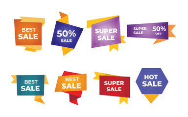 Various offer shapes minimal vector sale, discount design template