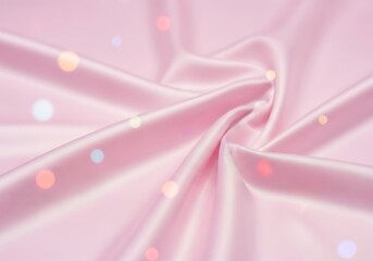 Soft pink satin fabric with bokeh lights textile material