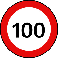 Speed limit 100 km sign