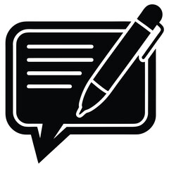 Fototapeta premium writing pen on message vector icon