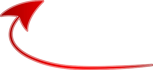 Curved Red Arrow Illustration Pointing Up