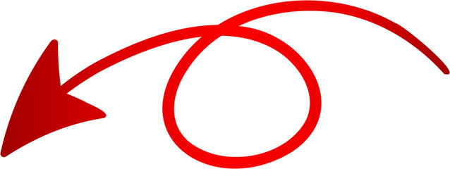 Curved Red Arrow Illustration