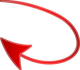 Curved Red Arrow Illustration