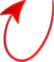Curved Red Arrow Illustration Pointing Up