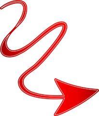 Curved Red Arrow Illustration Pointing Right