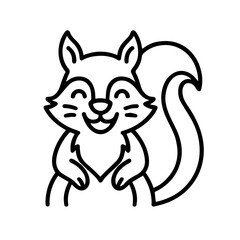 outline happy squirrel on a white background
Vector line icon animal character emotion, including joy and sadness