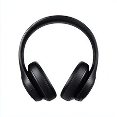 Modern wireless headphones with sleek black finish and cushioned ear cups on clean white background
