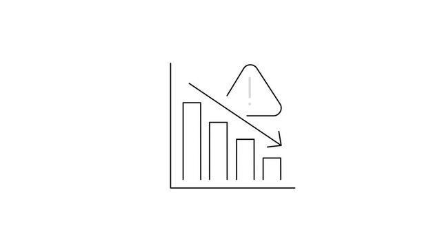 Decrease Icon Animation  Cost Reduction and Financial Growth Motion Graphic , upward arrow pointing upwards, symbolizing growth or decrease in financial growth , 