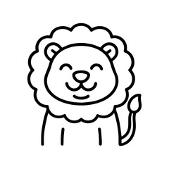 outline happy lion on a white background
Vector line icon animal character emotion, including joy and sadness