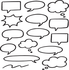Obraz premium Collection of hand drawn speech and thought bubbles