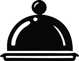 Classic cloche serving dish icon representing fine dining meal presentation and restaurant service for culinary professionals and food enthusiasts