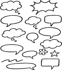 Obraz premium Collection of hand drawn speech and thought bubbles