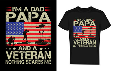Funny retro i m a dad papa and veteran design featuring a silhouette perfect for father s day birthdays or any proud dad papa or grandpa celebrating their veteran status with humor and vintage style