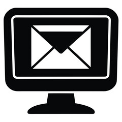 monitor with email vector icon