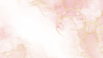 Elegant abstract background with soft pink tones, golden marble veins, and delicate texture. Perfect for luxury design, modern art prints, invitations, packaging, and digital wallpapers.