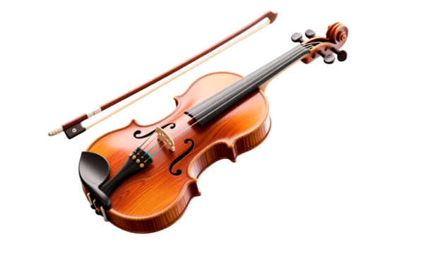 violin on white background